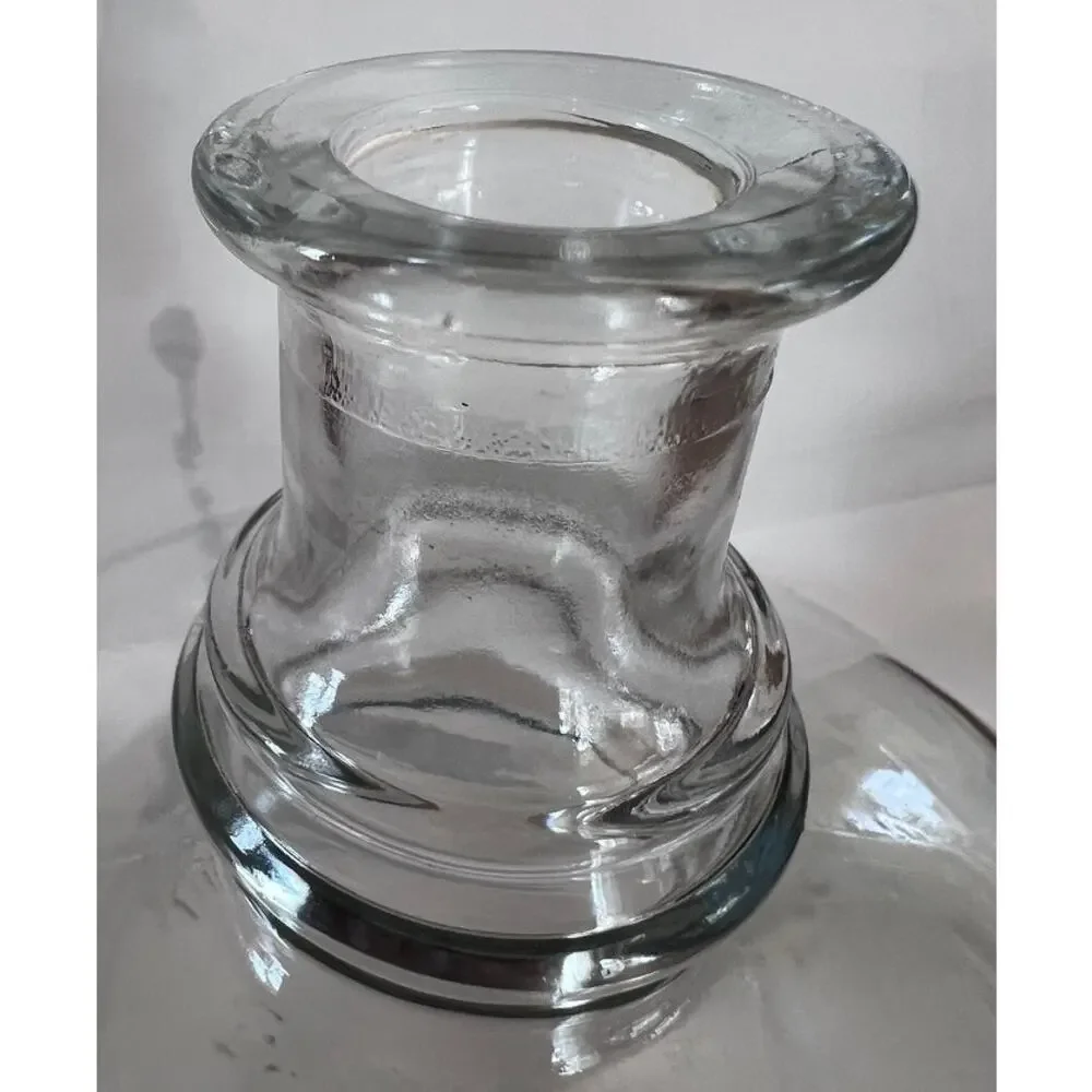 Vtg 50s MCM Clear Glass Liquor Bottle Decanter Cork Stopper Bar Retro Decor Wine